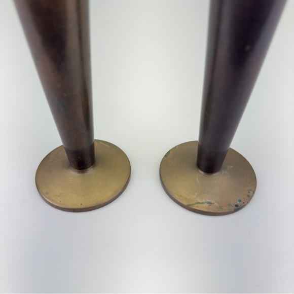 Vintage Art Deco Brass Candlesticks - Picture 5 of 6